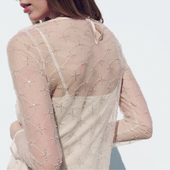 ZARA BEADED KNIT DRESS LIMITED EDITION - Picture 3 of 9